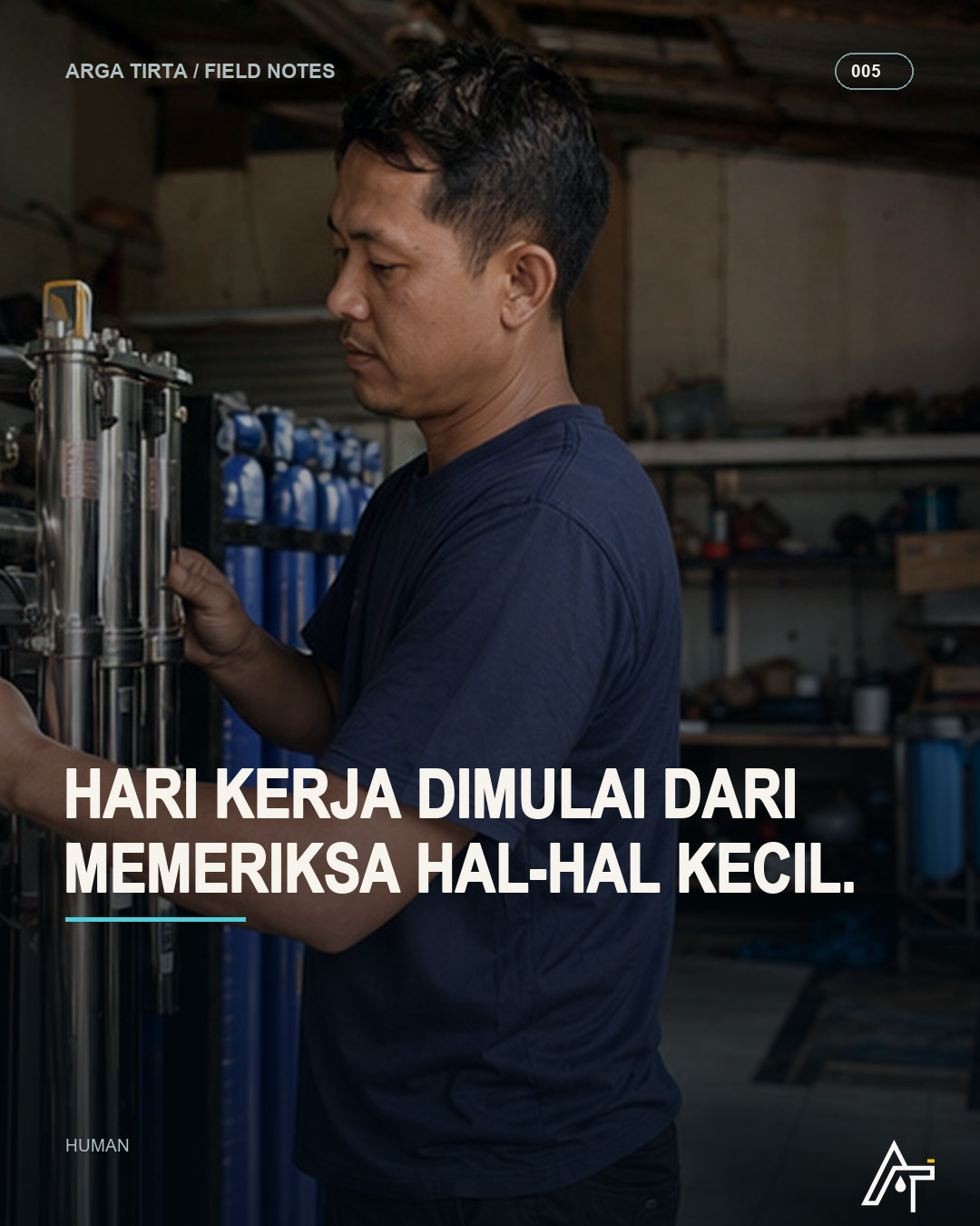 Teknisi Arga Tirta memeriksa instalasi filtrasi
